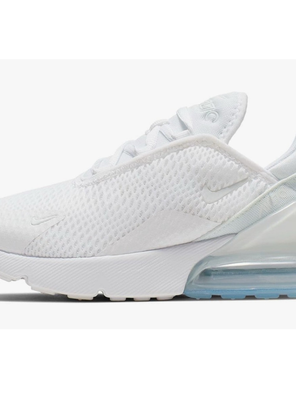 Nike Little Kids' Air Max 270 Shoes, White/White-Metallic Silver, 2Y